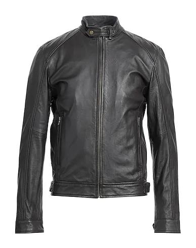 Dark brown Leather Biker jacket