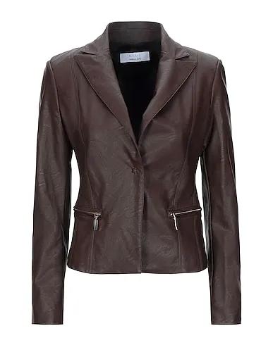Dark brown Leather Blazer