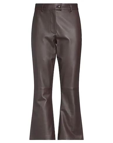 Dark brown Leather Casual pants
