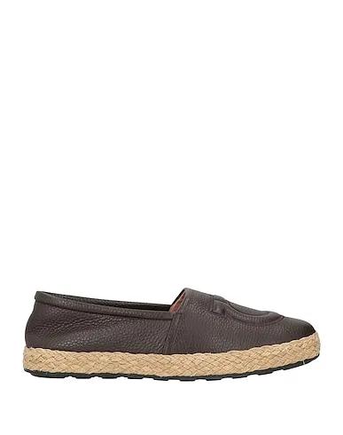 Dark brown Leather Espadrilles