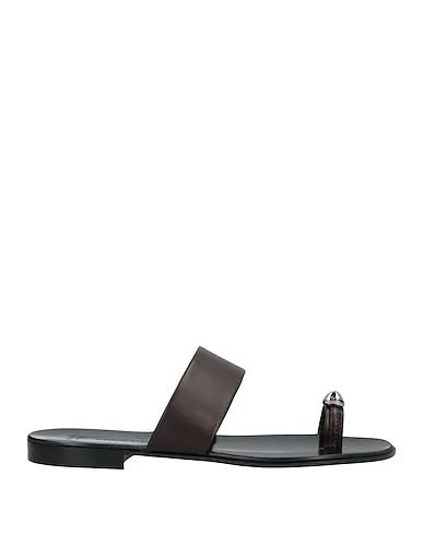 Dark brown Leather Flip flops