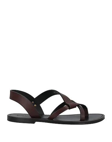 Dark brown Leather Flip flops