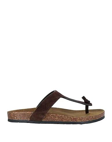 Dark brown Leather Flip flops