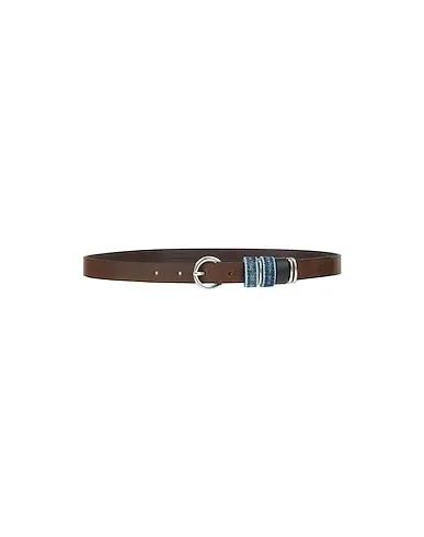 Dark brown Leather Thin belt