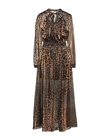Dark brown Organza Long dress