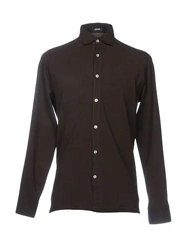 Dark brown Piqué Solid color shirt