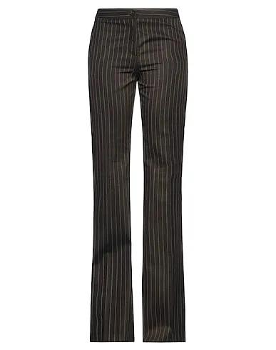 Dark brown Plain weave Casual pants