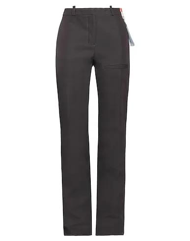 Dark brown Plain weave Casual pants