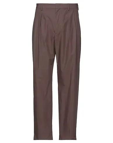 Dark brown Plain weave Casual pants