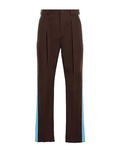 Dark brown Plain weave Casual pants