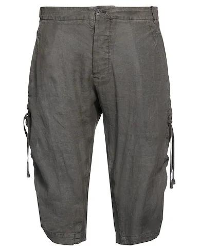 Dark brown Plain weave Cropped pants & culottes