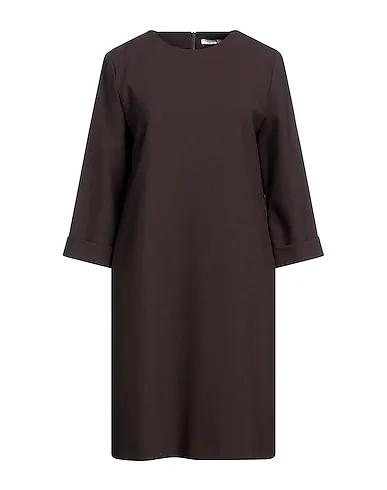Dark brown Plain weave Midi dress