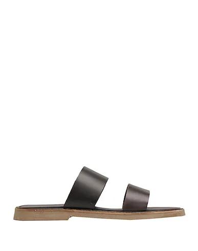 Dark brown Sandals LEATHER DOUBLE-STRAP SANDAL

