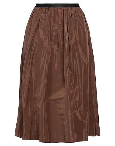 Dark brown Techno fabric Midi skirt