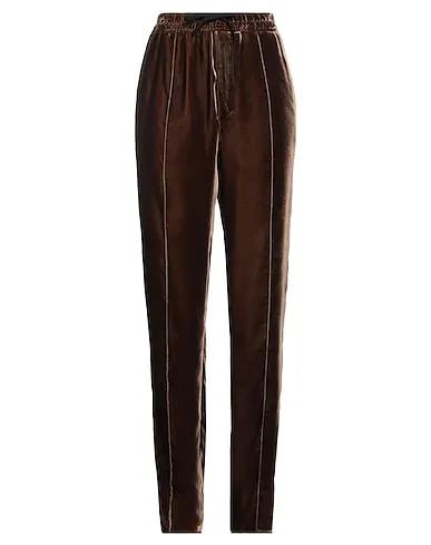 Dark brown Velvet Casual pants