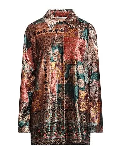 Dark green Chenille Patterned shirts & blouses