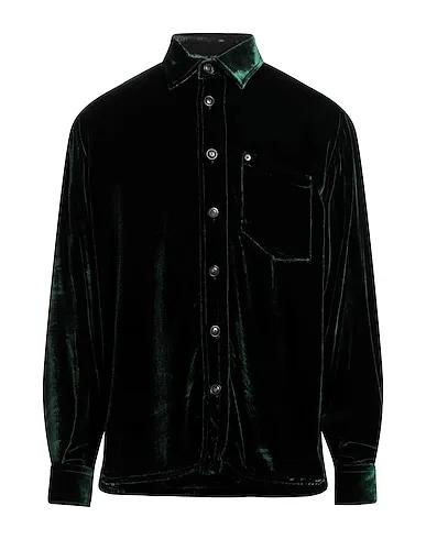 Dark green Chenille Solid color shirt