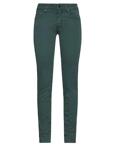 Dark green Cotton twill Casual pants