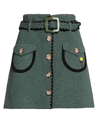 Dark green Knitted Mini skirt