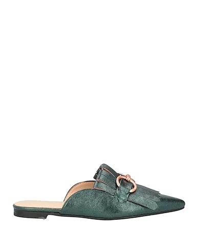 Dark green Mules and clogs