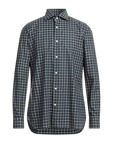 Dark green Plain weave Checked shirt