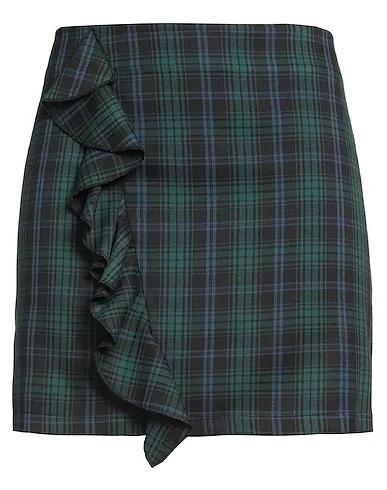 Dark green Plain weave Mini skirt