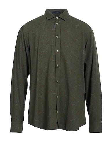 Dark green Plain weave Patterned shirt