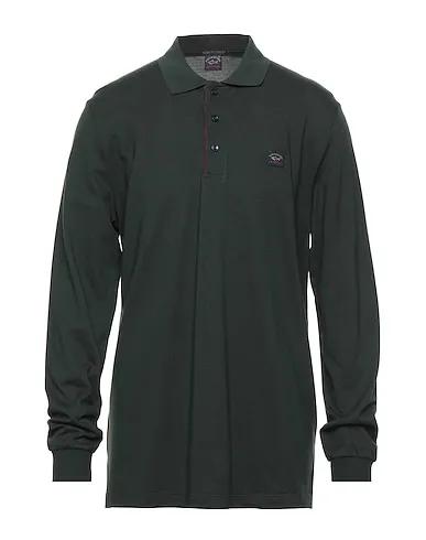 Dark green Plain weave Polo shirt