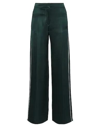Dark green Satin Casual pants