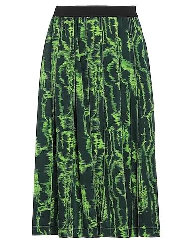 Dark green Satin Midi skirt