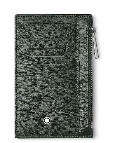 Dark green Wallet Meisterstück 4810 Pocket Holder 8cc with zipped pocket
