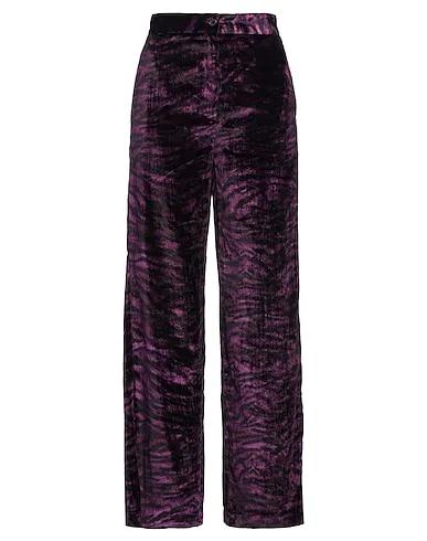Dark purple Chenille Casual pants