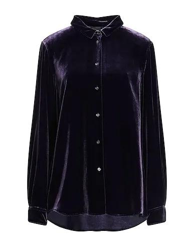 Dark purple Chenille Solid color shirts & blouses