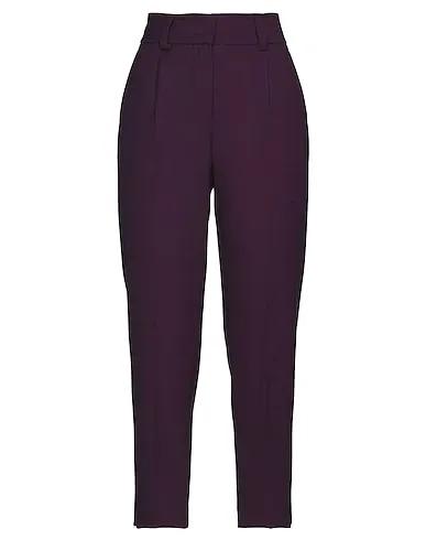 Dark purple Cotton twill Casual pants