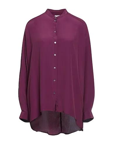 Dark purple Crêpe Solid color shirts & blouses