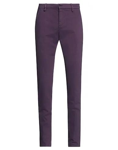 Dark purple Gabardine Casual pants