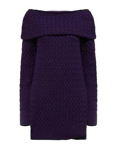 Dark purple Knitted Short dress