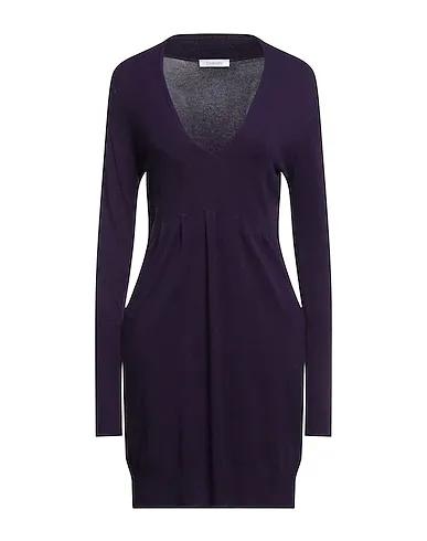Dark purple Knitted Short dress