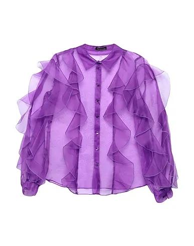 Dark purple Organza Silk shirts & blouses