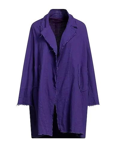 Dark purple Plain weave Full-length jacket