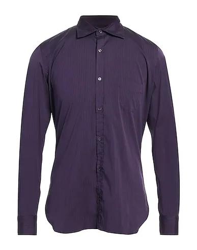 Dark purple Plain weave Striped shirt