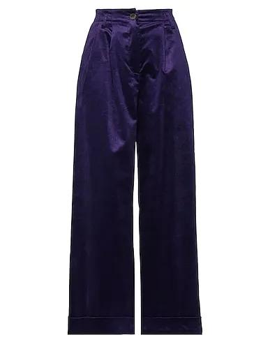 Dark purple Satin Casual pants