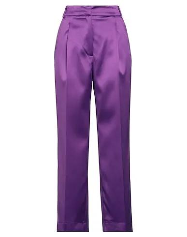 Dark purple Satin Casual pants