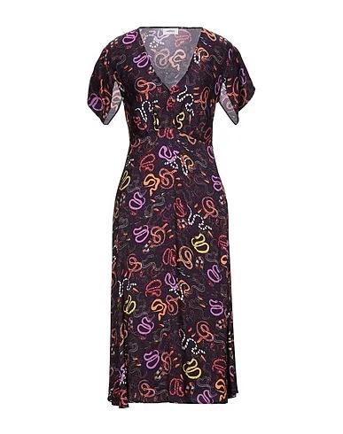 Dark purple Satin Midi dress