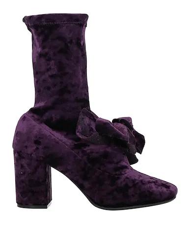 Dark purple Velvet Ankle boot