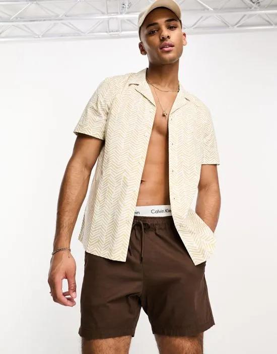 dash print shirt in stone