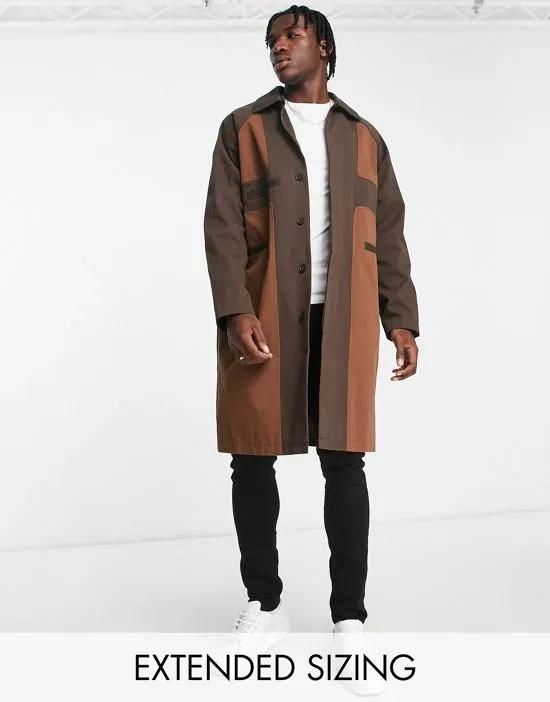 deconstructed trench with contrast panel in brown