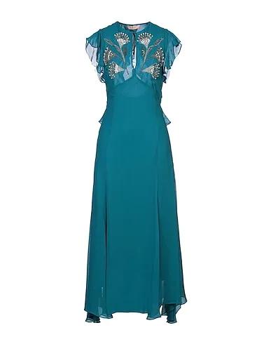 Deep jade Chiffon Long dress