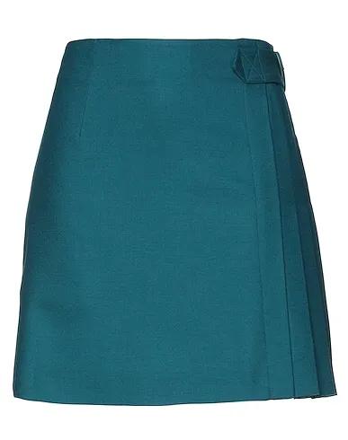 Deep jade Cool wool Mini skirt