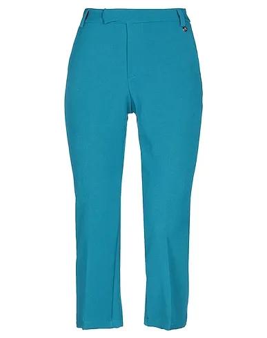 Deep jade Cotton twill Cropped pants & culottes